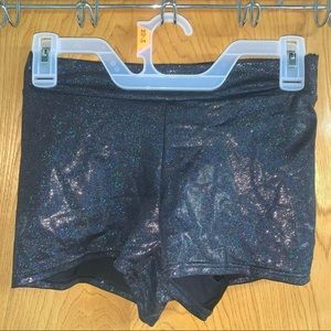 Black iridescent sparkly shorts